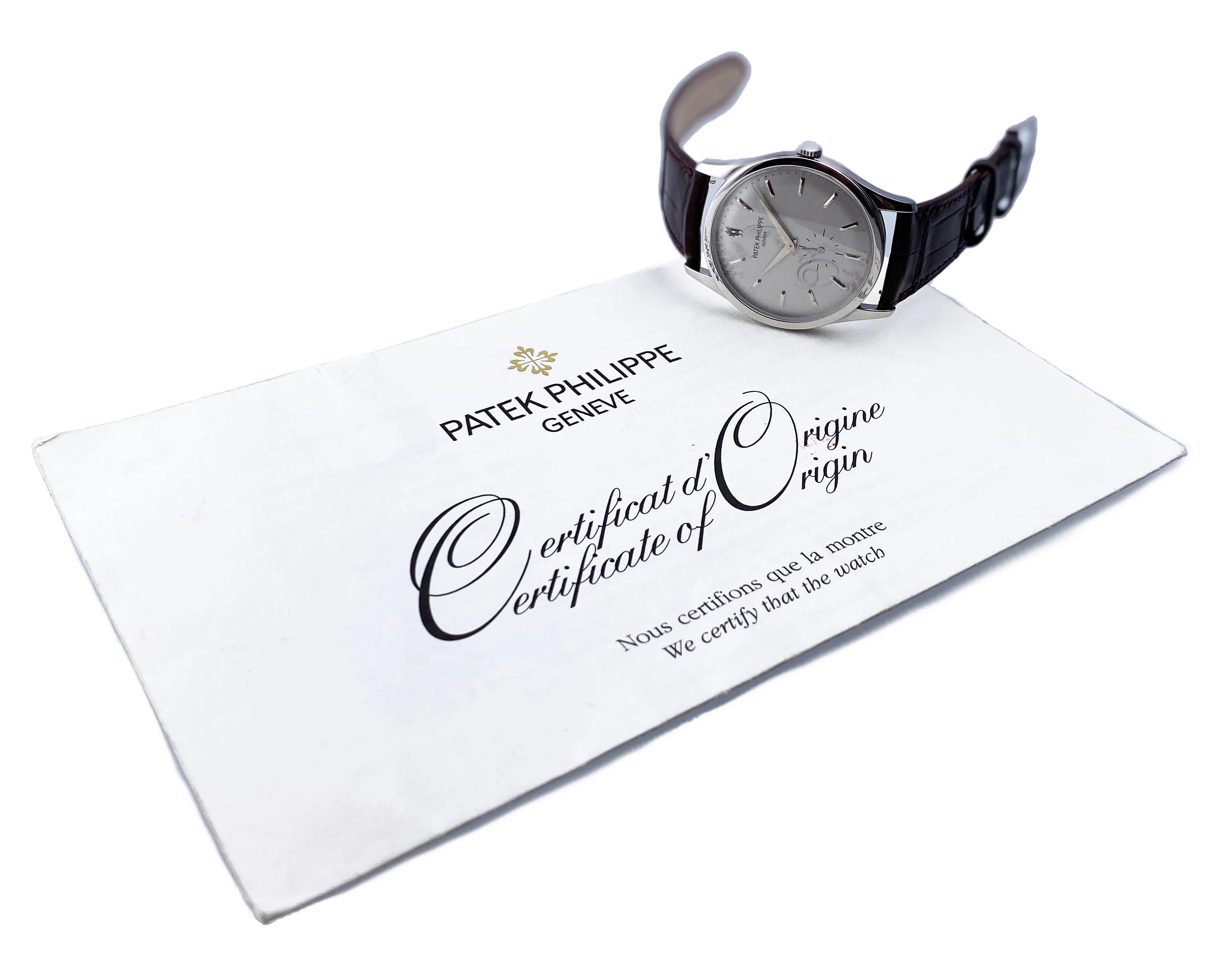 Patek Philippe Calatrava 5196G 18K White Gold Mens Watch With Papers