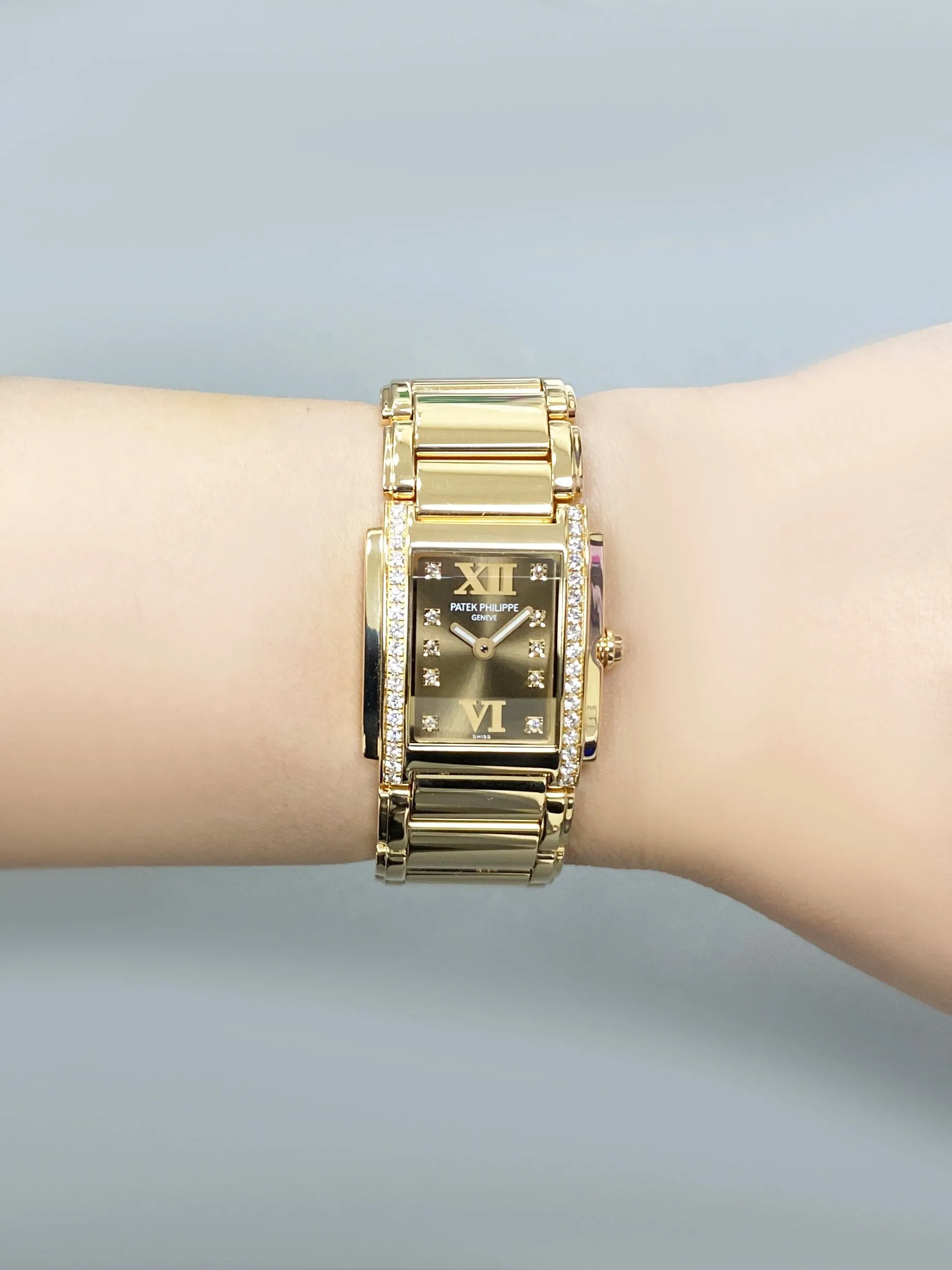 Patek Philippe Geneve Twenty-4 Rose Gold Chocolate Ladies Watch Box Papers