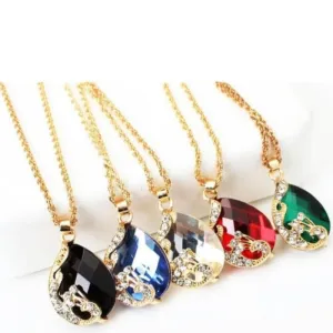 Peacock Water Drop Jewelry Set Necklaces Ring Earrings For Women