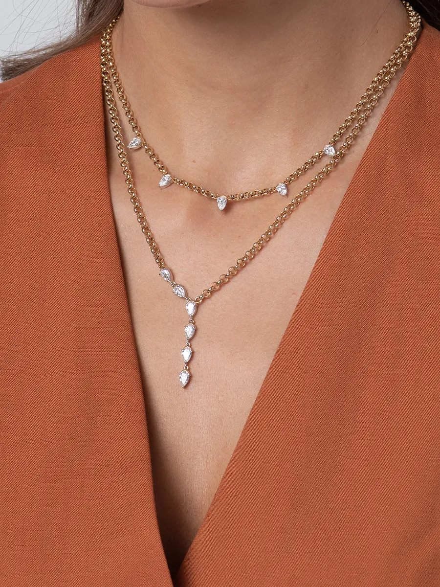 Pear Cuddle Six Station Y-Necklace