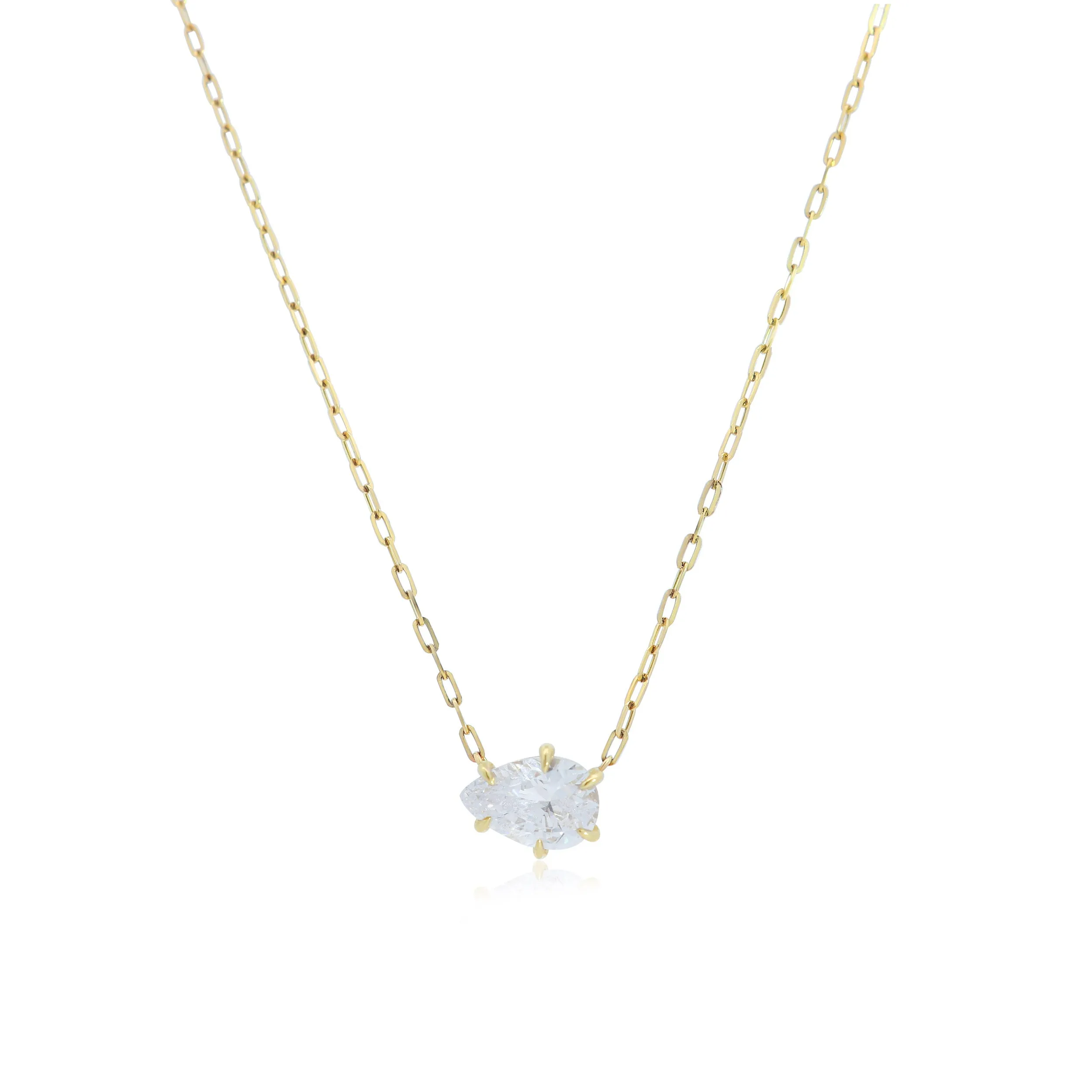 Pear Diamond Solitaire Necklace