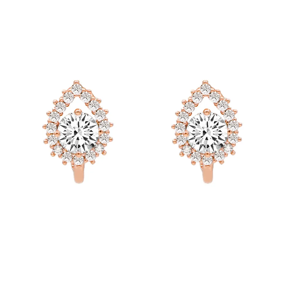 Pear Halo Clip-On Earrings