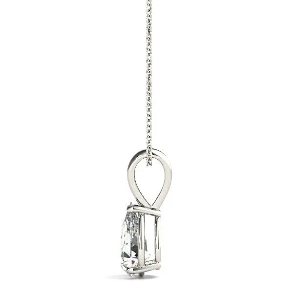 Pear Shape Diamond Solitaire Necklace Pendant