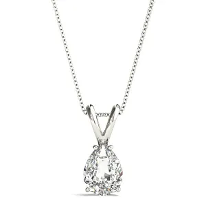 Pear Shape Diamond Solitaire Necklace Pendant