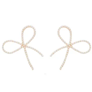 Pearl Bow Statement Earrings