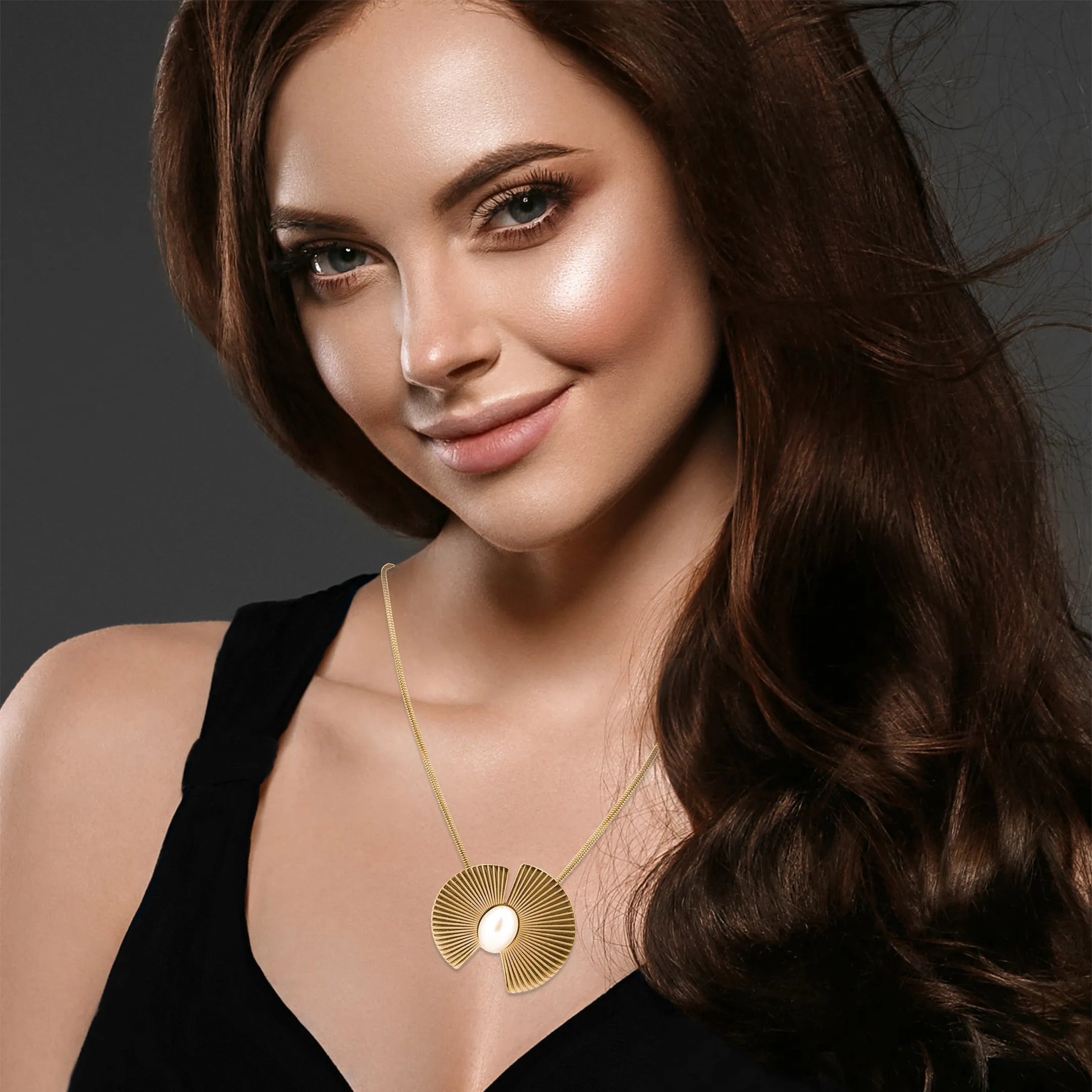 Pearl Wings Chain Necklace Gold Plated, Waterproof and Anti-Tarnish