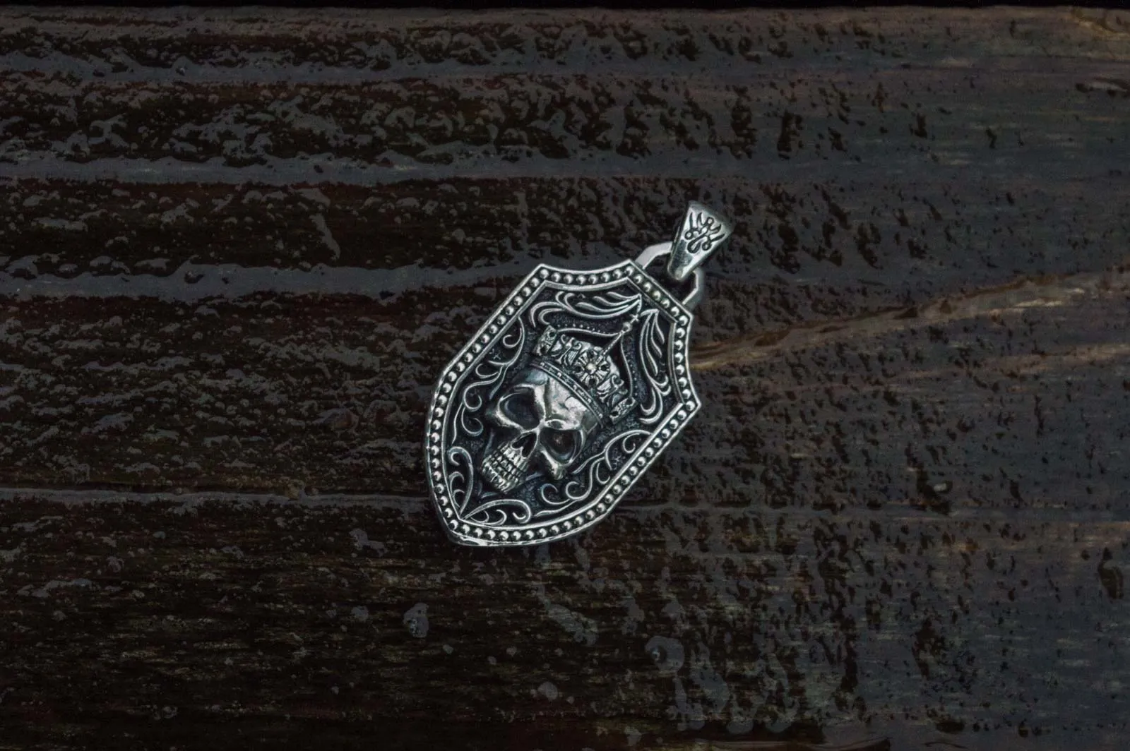 Pendant with Skull Sterling Silver Handmade Jewelry