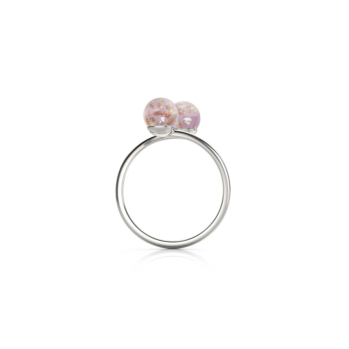 Periwinkle | .925 Sterling Silver | Firefly Glass | Infinity Helix Ring
