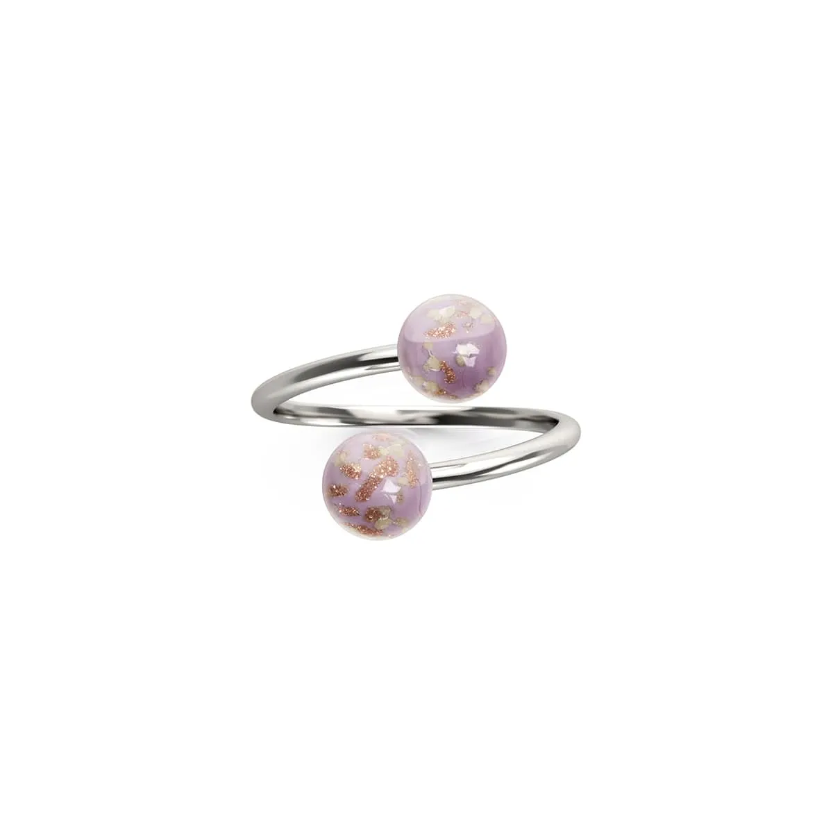 Periwinkle | .925 Sterling Silver | Firefly Glass | Infinity Helix Ring