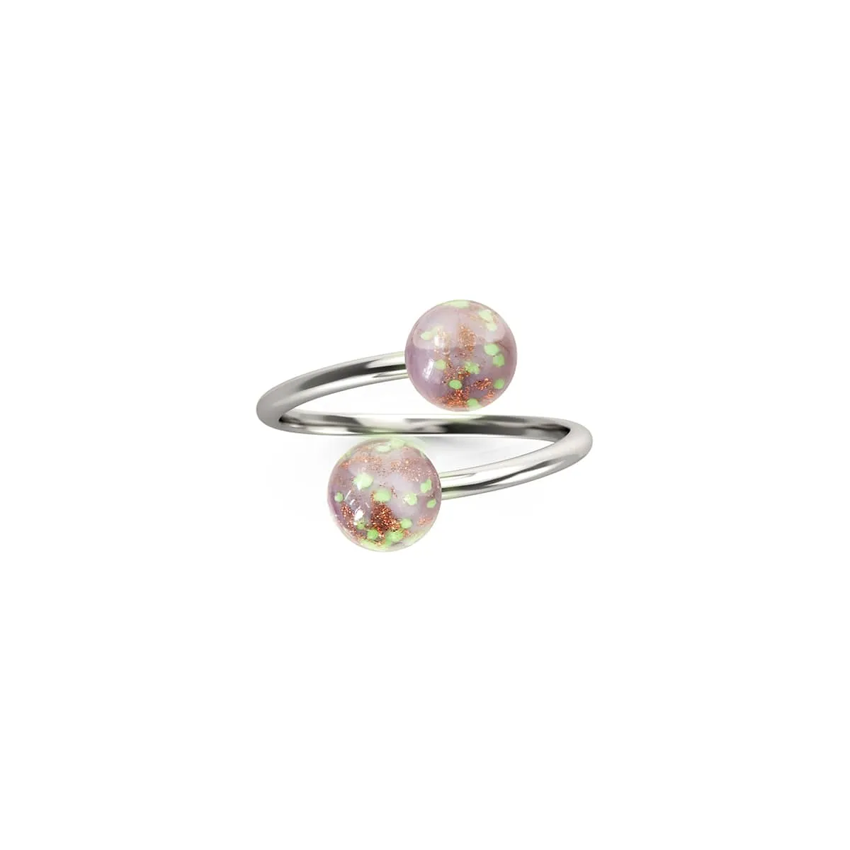 Periwinkle | .925 Sterling Silver | Firefly Glass | Infinity Helix Ring
