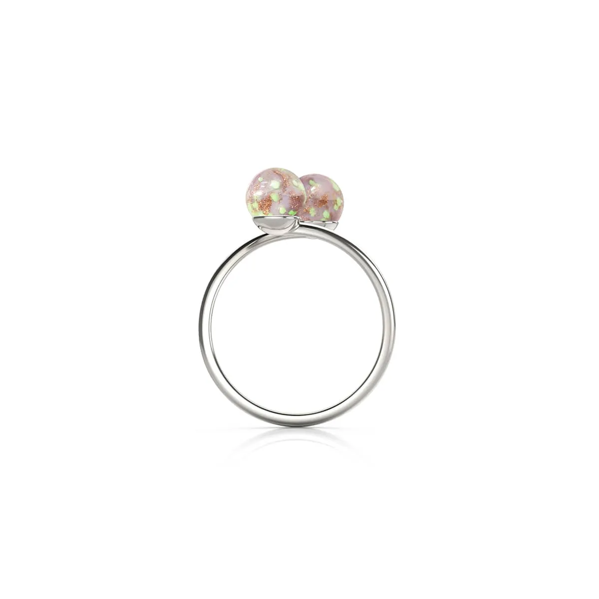 Periwinkle | .925 Sterling Silver | Firefly Glass | Infinity Helix Ring