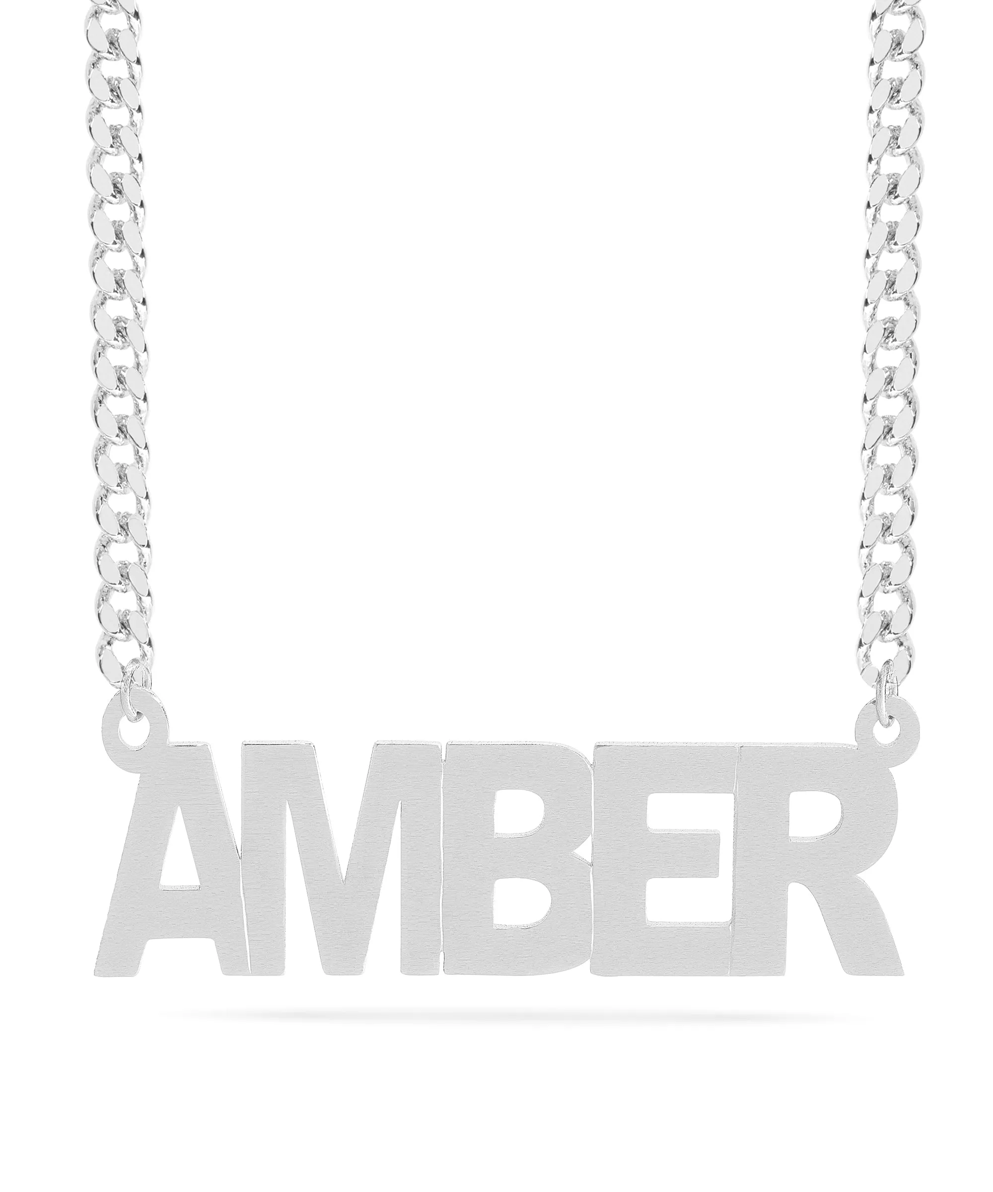 Personalized Name necklace with Satin Finish "AMBER"