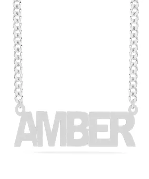 Personalized Name necklace with Satin Finish "AMBER"