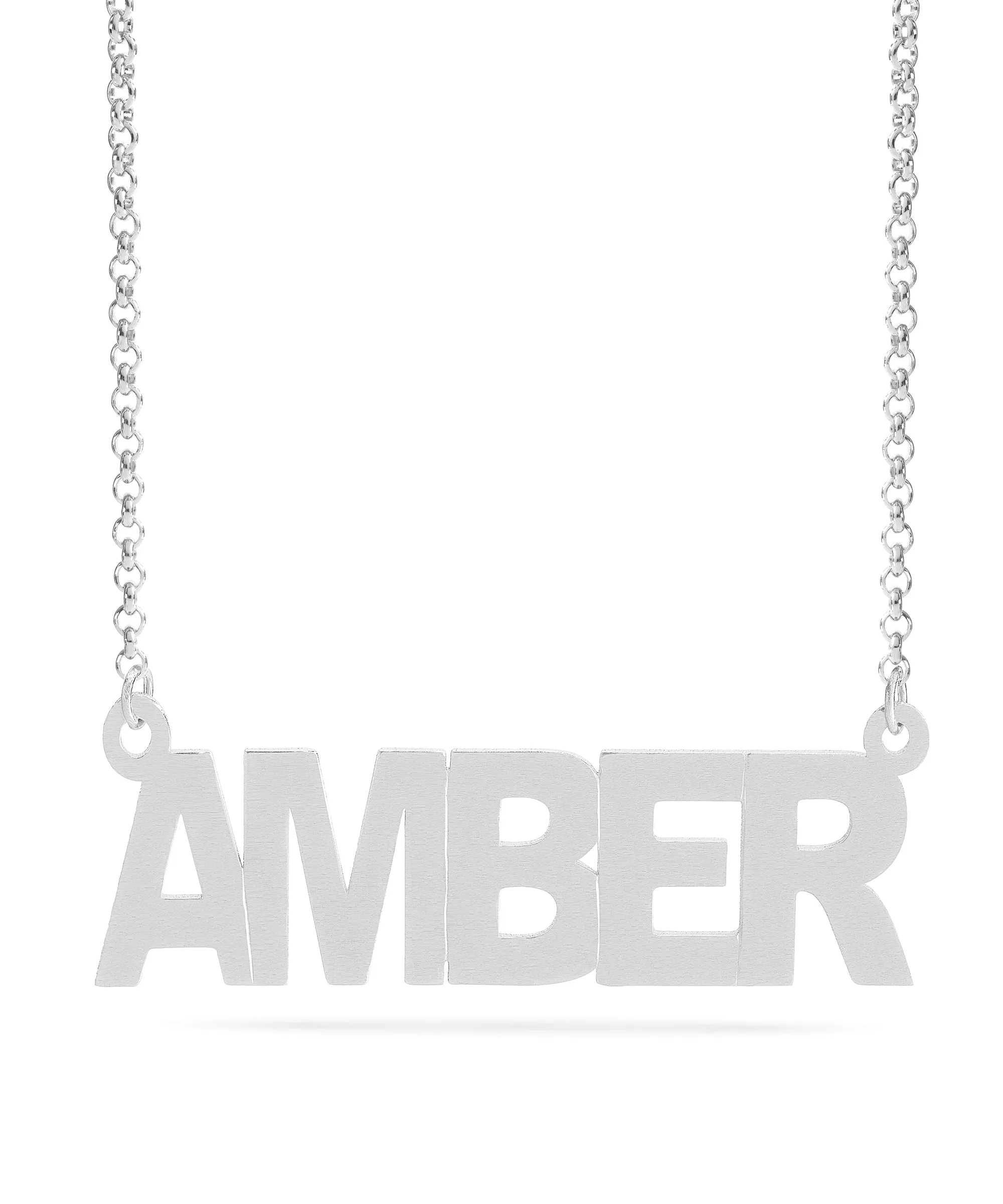 Personalized Name necklace with Satin Finish "AMBER"