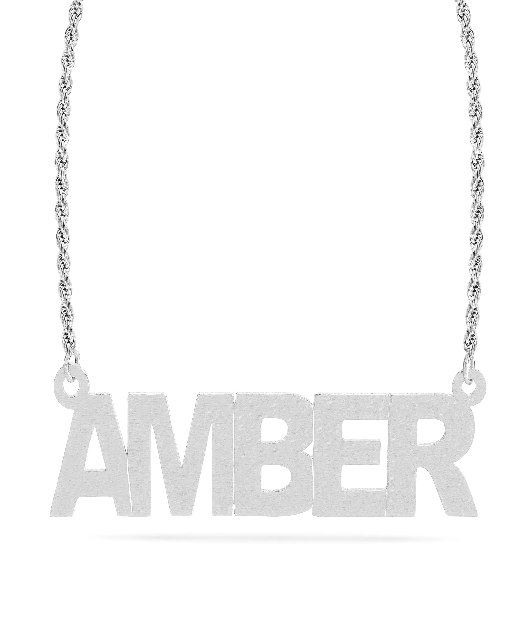 Personalized Name necklace with Satin Finish "AMBER"