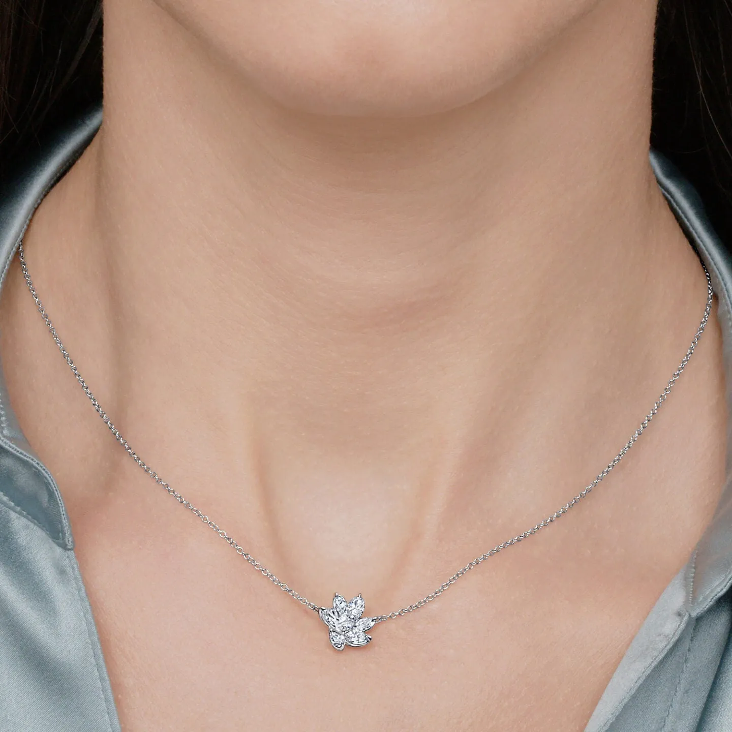 Petal Pendant with Pear Center Stone