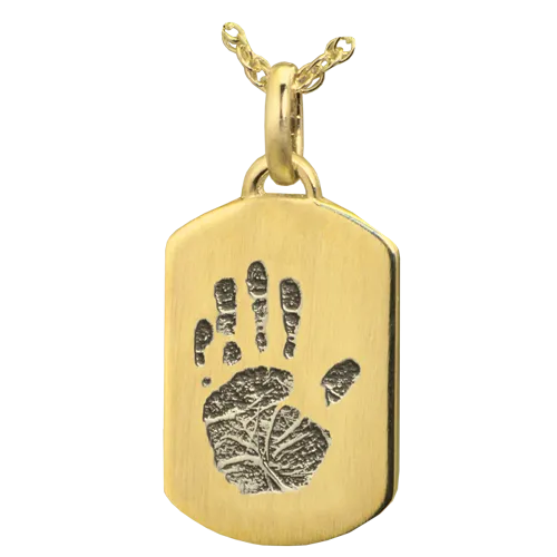 Petite Dog Tag with Handprint Pendant