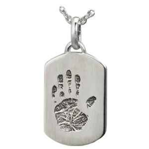 Petite Dog Tag with Handprint Pendant