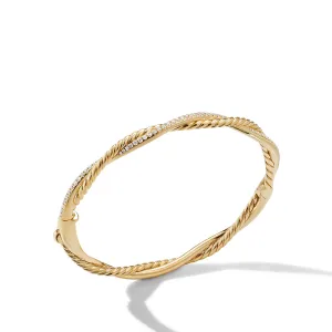 Petite Infinity Bracelet in 18K Yellow Gold with Pavé Diamonds, Size Medium