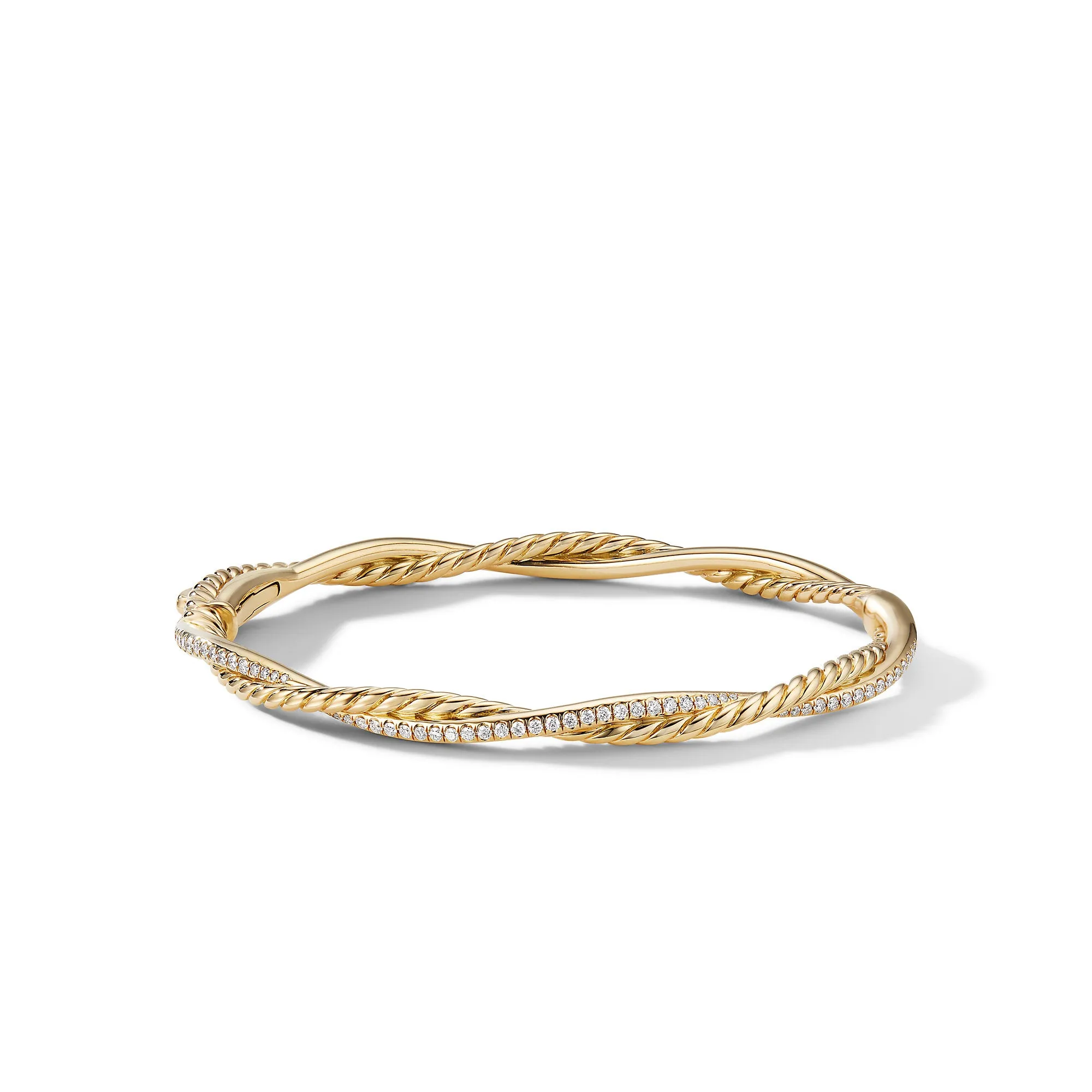 Petite Infinity Bracelet in 18K Yellow Gold with Pavé Diamonds, Size Medium