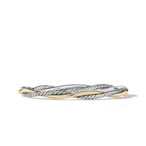 Petite Infinity Bracelet in Sterling Silver with 14K Yellow Gold, Size Medium