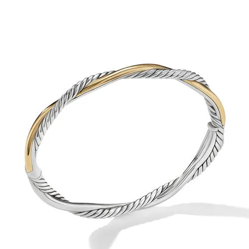 Petite Infinity Bracelet in Sterling Silver with 14K Yellow Gold, Size Medium