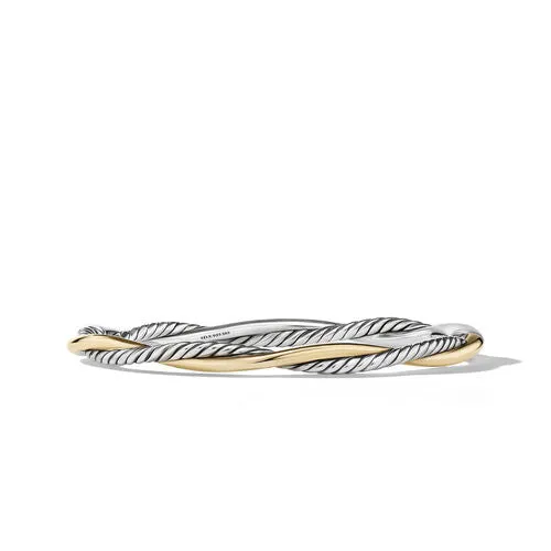 Petite Infinity Bracelet in Sterling Silver with 14K Yellow Gold, Size Medium