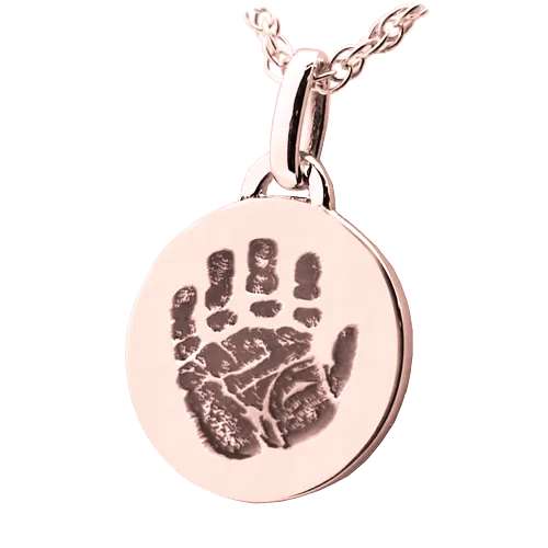 Petite Round Handprint Pendant