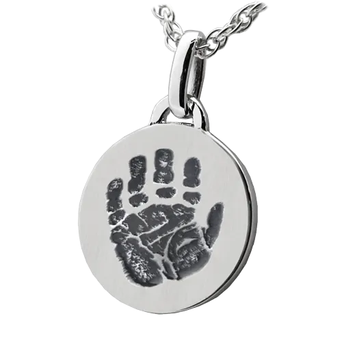 Petite Round Handprint Pendant
