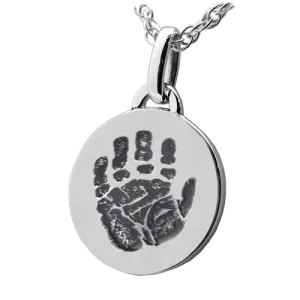 Petite Round Handprint Pendant