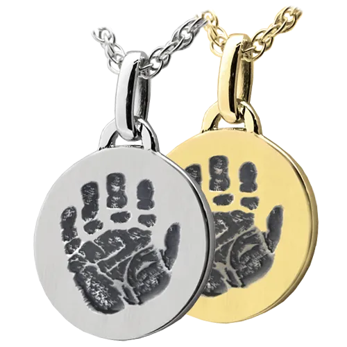 Petite Round Handprint Pendant