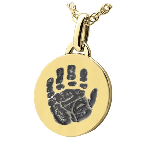 Petite Round Handprint Pendant