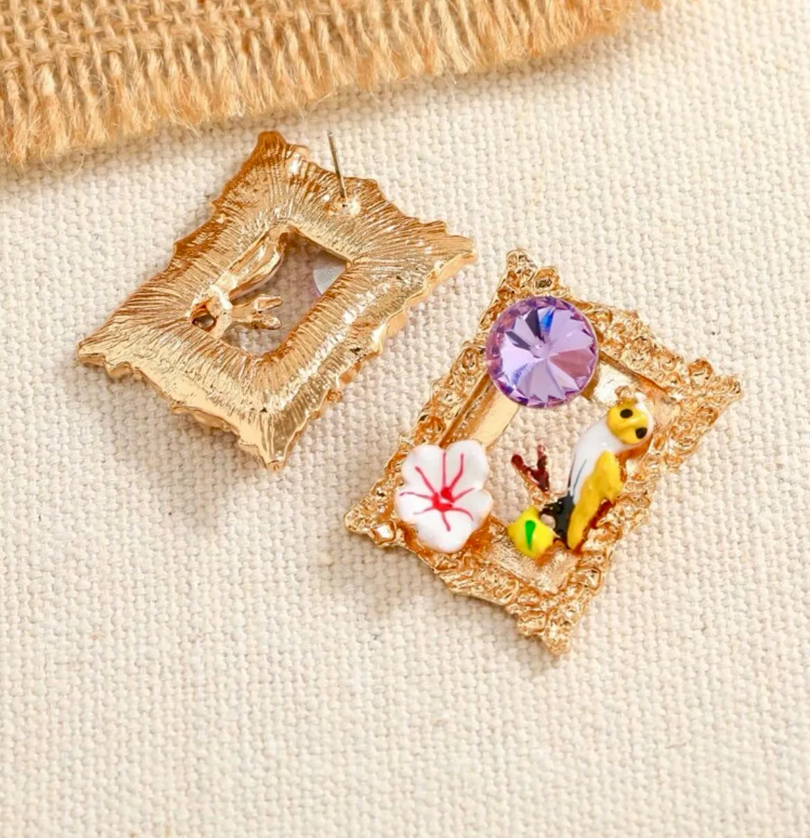 PICTURE FRAME STUD EARRINGS