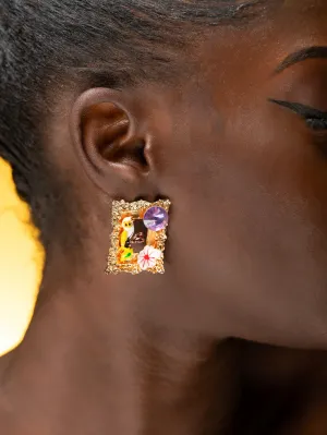 PICTURE FRAME STUD EARRINGS
