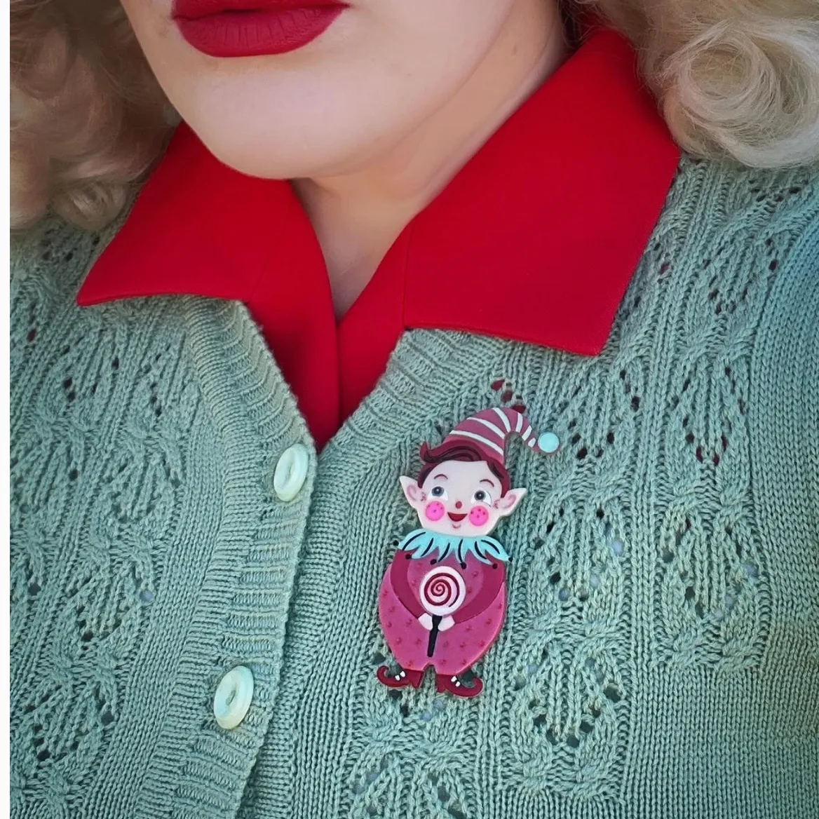 Pink North Pole Apprentice Brooch Johanna Parker X Lipstick