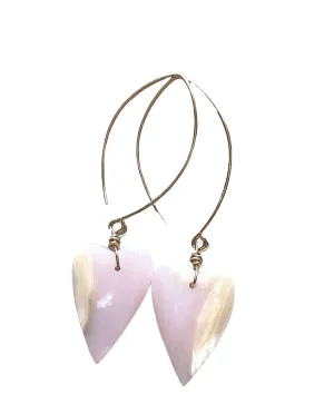Pink Opal Gold Filled Statement Crystal Gemstone Earrings