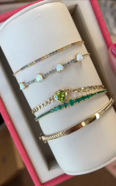 Pixie Bolo Tennis Bracelet: Multi-Color Rainbow-14K Yellow Gold
