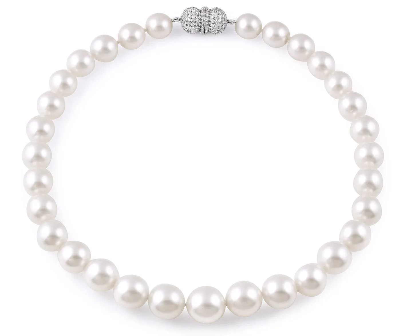 Platinum 12mm - 15.75mm South Sea Pearl Diamond Necklace