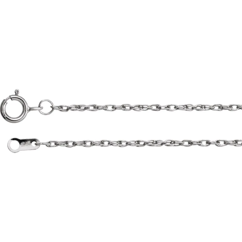 Platinum 1.3mm Rope 20" Chain