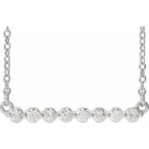 Platinum 1/4 CTW Natural Diamond Bar 18" Necklace