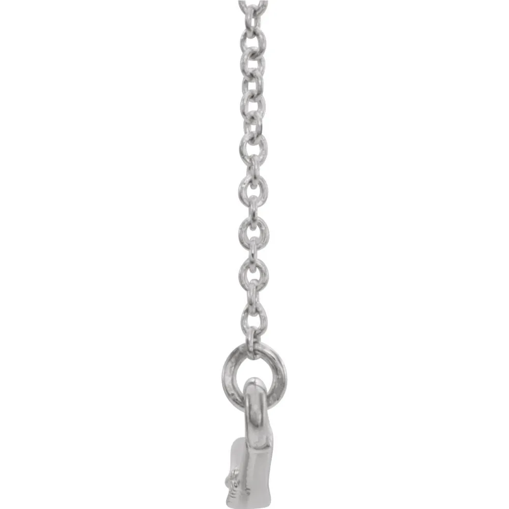 Platinum 1/8 CTW Diamond Curved Bar 16" Necklace