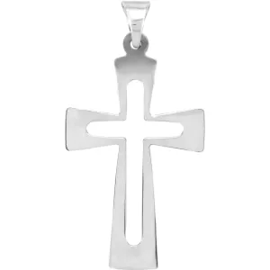 Platinum 27.5x18mm Cross Pendant