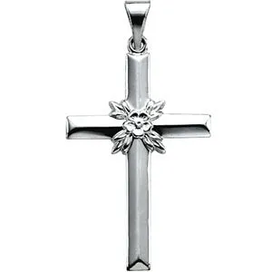 Platinum 29.5x19.5mm Cross Pendant