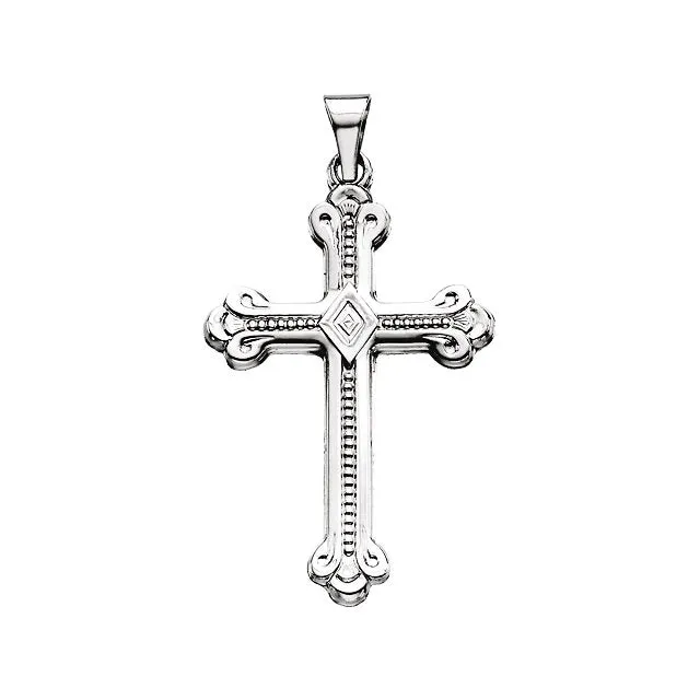 Platinum 32x22mm Cross Pendant