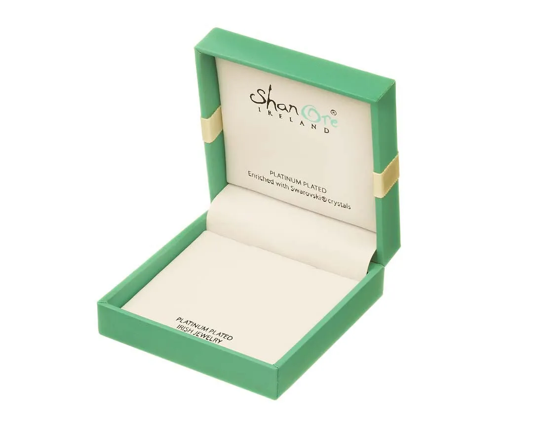 Platinum Plated Shamrock necklace With Clear Crystal