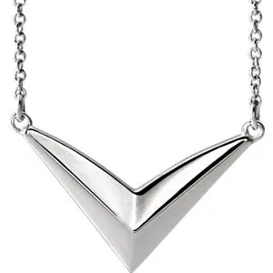 Platinum "V" 16-18" Necklace