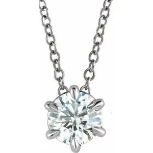 Platinum Sapphire Solitaire 16-18" Necklace