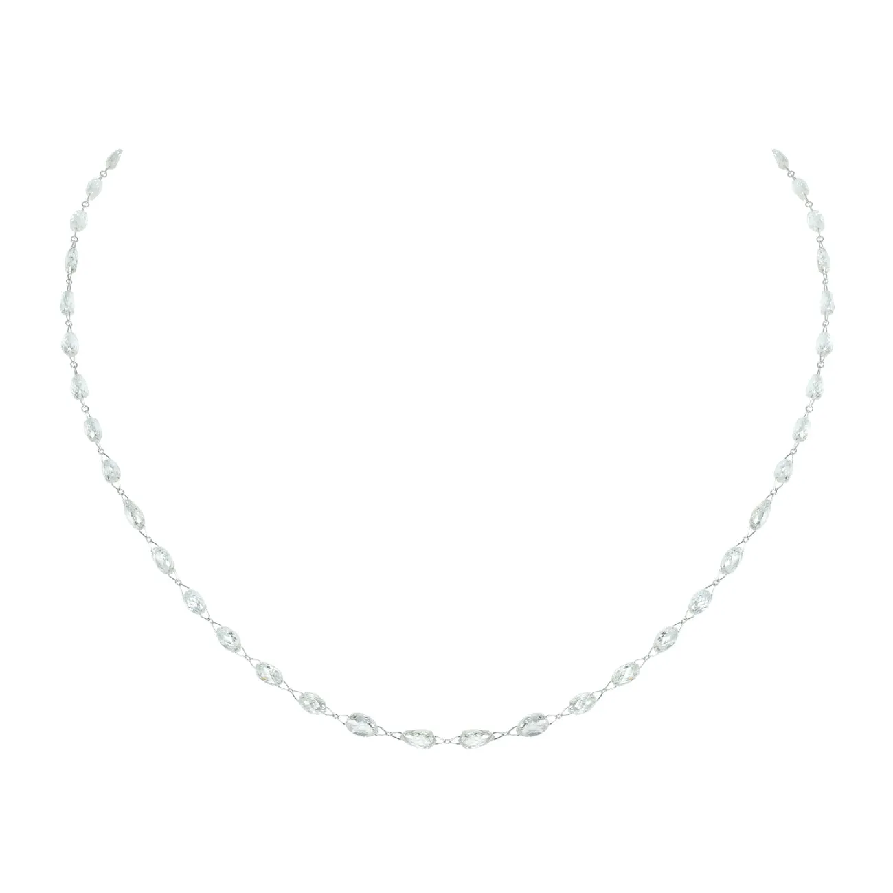 Platinum White Briolletes Diamond Necklace