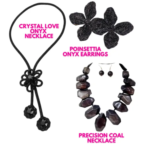 Poinsettia Onyx Earrings
