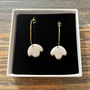Porcelain Hoop Earrings Medium